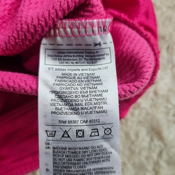 Adidas Women's Pink Long Sleeve Gym Training Run Full Zip Hoodie Jacket Size S - Picture 7 of 11